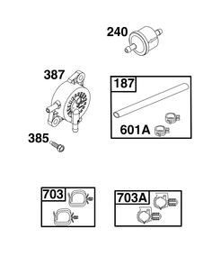 Fuel Supply Group Diagram and Parts List for 40N877-0070-B5  Briggs and Stratton Engine